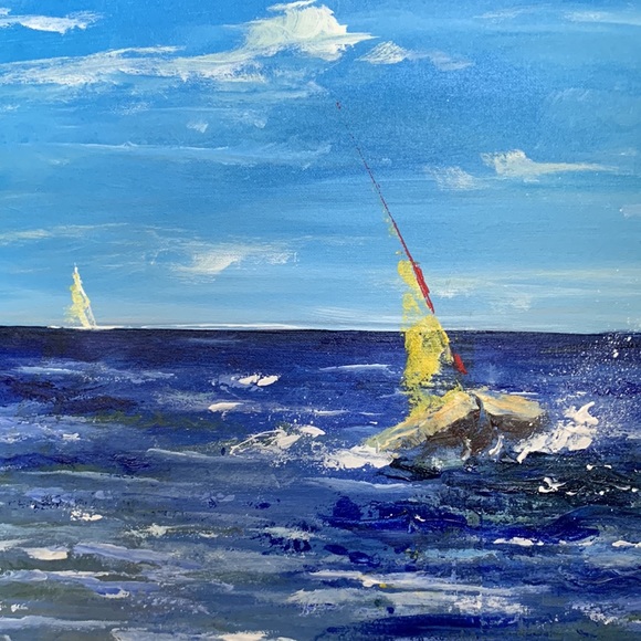 Hand Crafted Other - Caribbean Sea. Acrylic on canvas 16 x 20 inches. Artwork